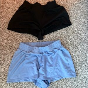 Women's Black and Blue Crossover Shorts